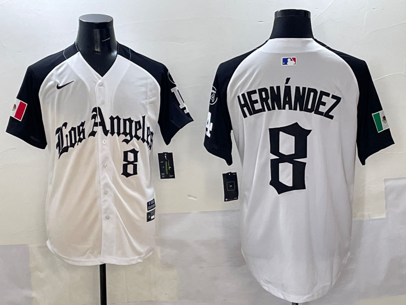 Men's Los Angeles Dodgers Enrique Hernandez #8 White Team Jersey